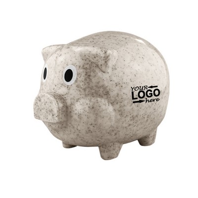 Wheat Straw Piggy Bank Coin Saving Box Cute Money Container