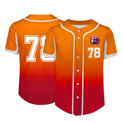 Full Color Dye Sublimated Button Down Baseball Jersey
