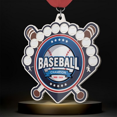 3" UV Printed Baseball Medals