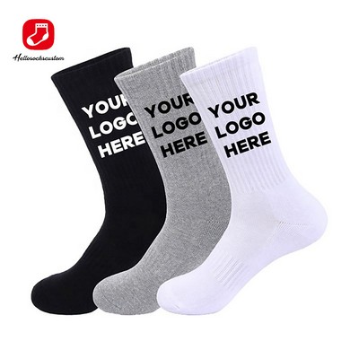 High Quality Custom Design Cotton Cushion Sports Logo Socks